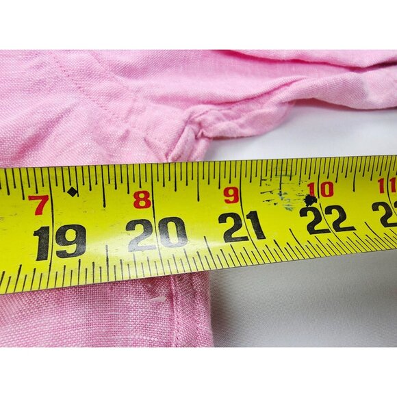 Brooks Brothers Size Medium Pink All Irish Linen Short Sleeve Button Down Shirt - Picture 2 of 10